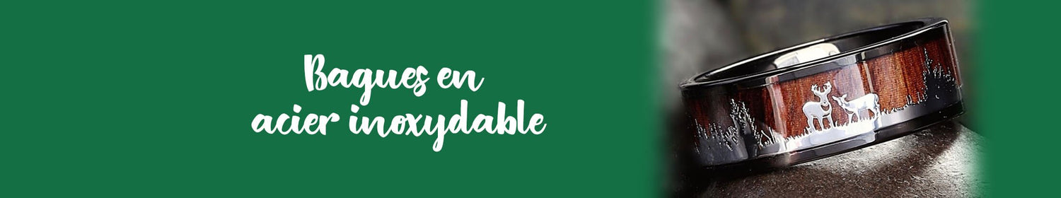 Bague acier inoxydable - Bois Eden