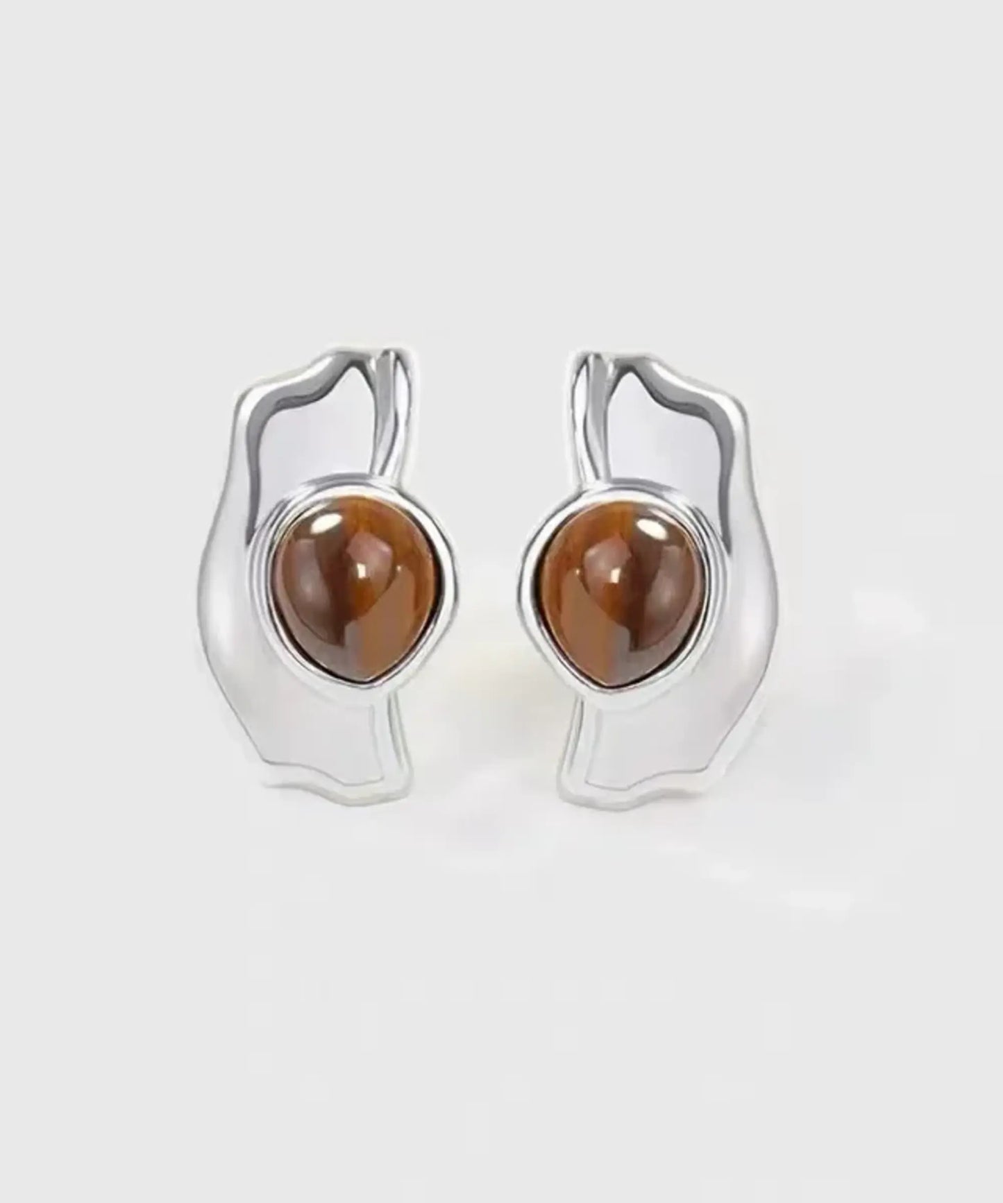 Boucles d'oreilles en bois Ondine Argent