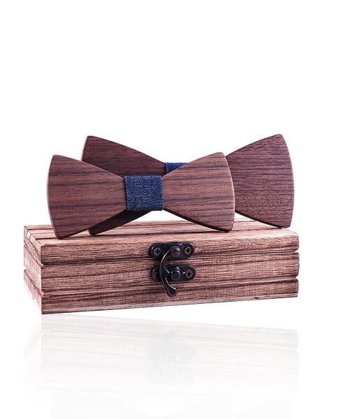 COFFRET NOEUD PAPILLON BOIS <BR> Cèdre bleu jean - Bois Eden