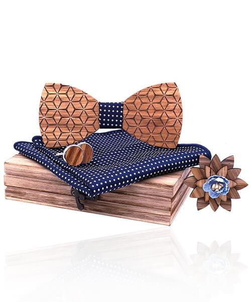 COFFRET NOEUD PAPILLON BOIS <BR> Cyprès bleu - Bois Eden