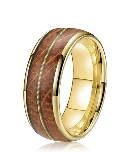 bague en bois gaia or