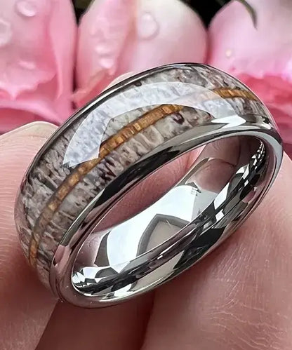 Bague Elior Kovo bois de cerf et argent