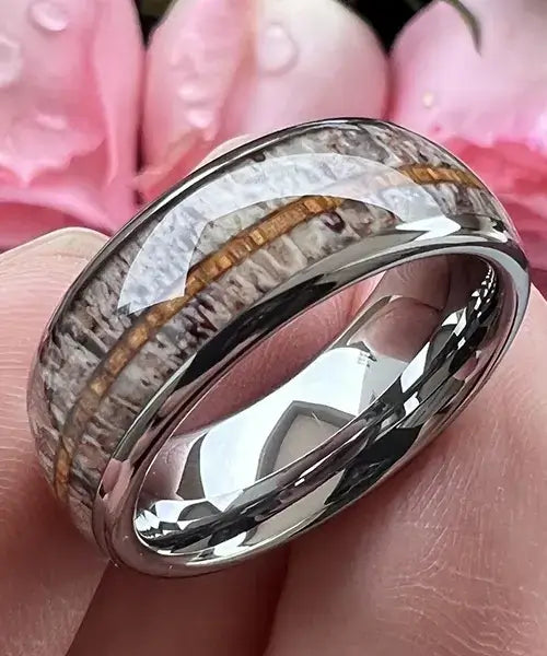 Bague Elior Kovo bois de cerf et argent