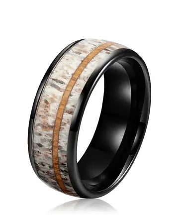 Bague Elior Kovo bois de cerf noir profond