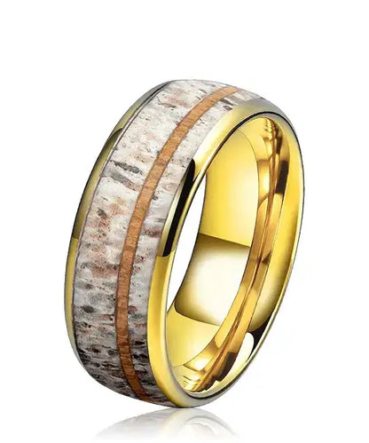 Bague Elior Kovo bois de cerf finition or