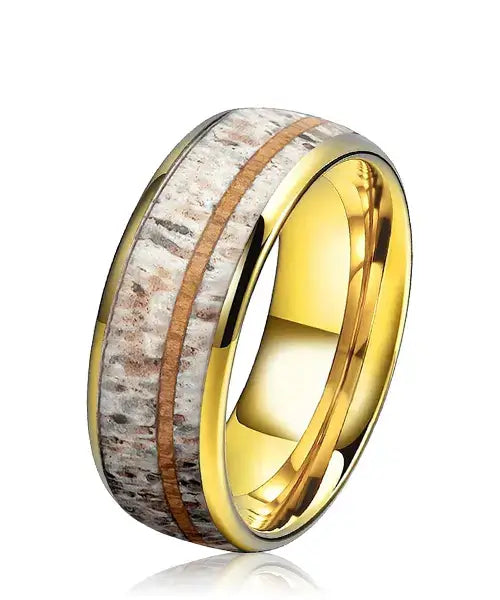 Bague Elior Kovo bois de cerf finition or