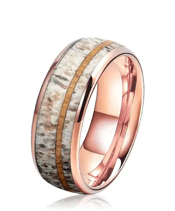 Bague Elior Kovo bois de cerf et rose clair