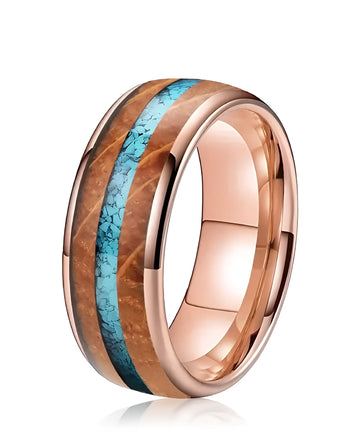 Bague en bois Essence du Pacifique teinte rose