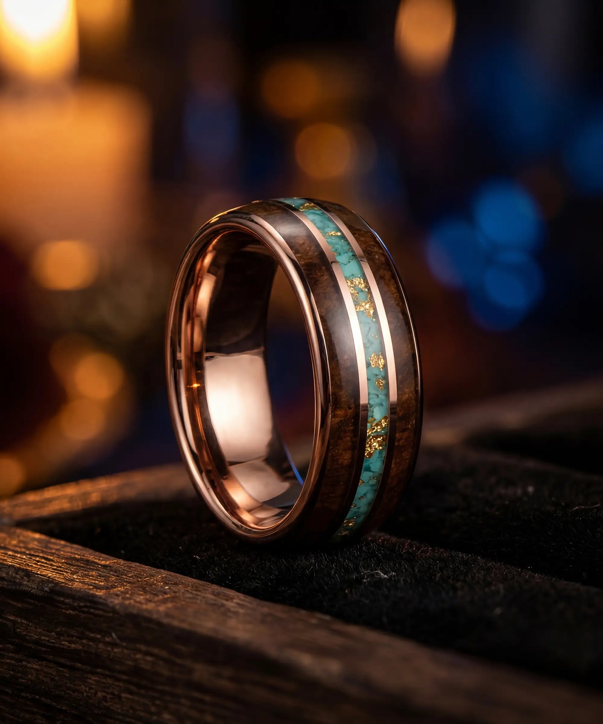 Alliance en bois Ark Nomad or rose