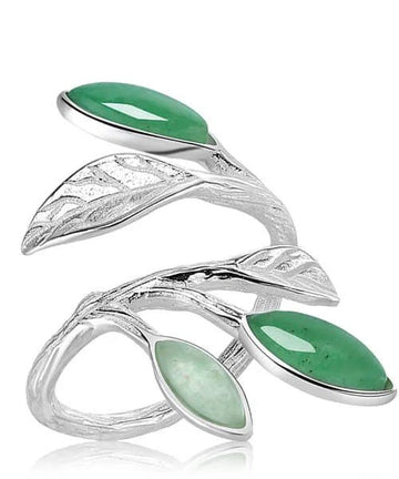 ANNEAU FEUILLE Alésia Aventurine