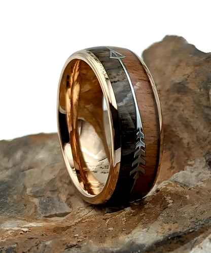 Bague Flèche de Cupidon Rose Passion sur pierre naturelle