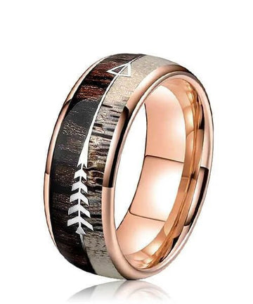 BAGUE BOIS Flèche de Cupidon or rose Désir