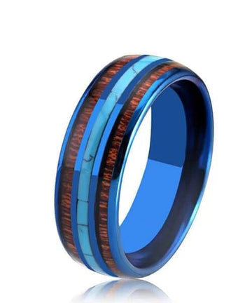 BAGUE EN BOIS Ark bleu