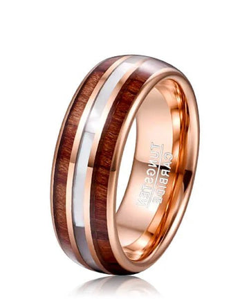 BAGUE EN BOIS Ark Nacre or rose