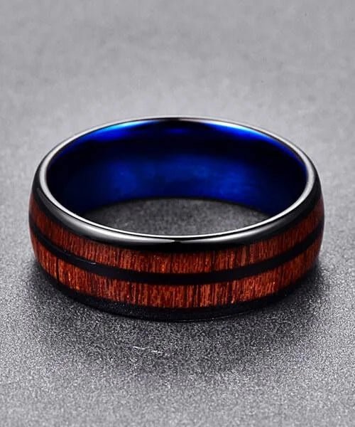 Bague tungstene bleu sale