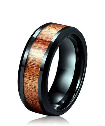 BAGUE EN BOIS Fortune Révo noire