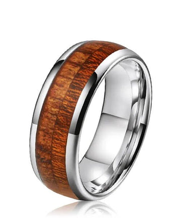 BAGUE EN BOIS Ouranos biton argent