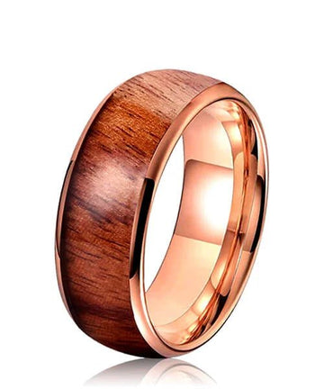 BAGUE EN BOIS Ouranos or rose