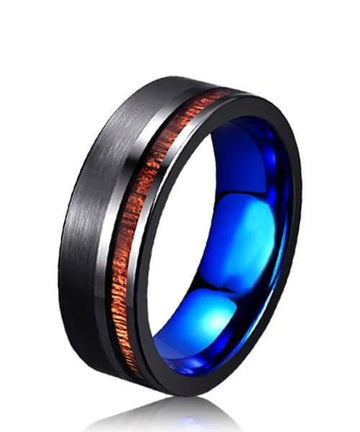 BAGUE EN BOIS Ultron noire et bleu