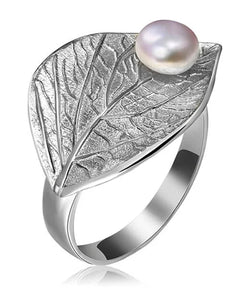 Bague Réglable en Argent avec Feuilles Vertes Irrégulières Bague Réglable en Argent avec Feuilles Vertes Irrégulières