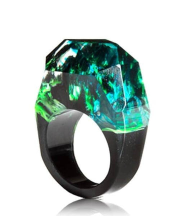 BAGUE RÉSINE Origine bleu exotique