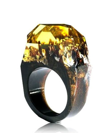 BAGUE RÉSINE Origine cobalt