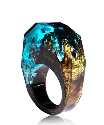 BAGUE RÉSINE Origine cyan