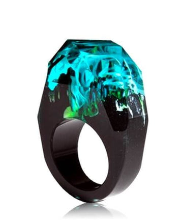 BAGUE RÉSINE Origine tempête bleu