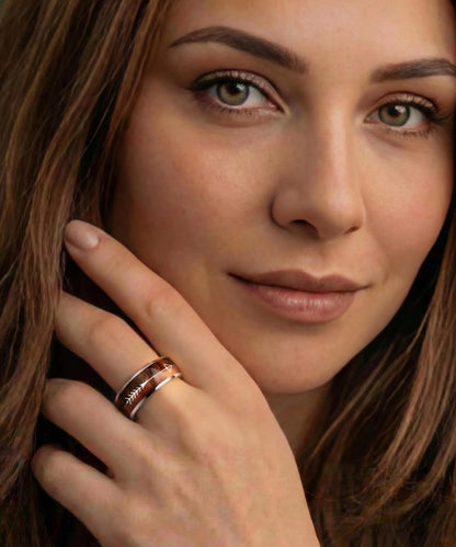 Bague en bois flèche de cupidon argent passion - Bois Eden