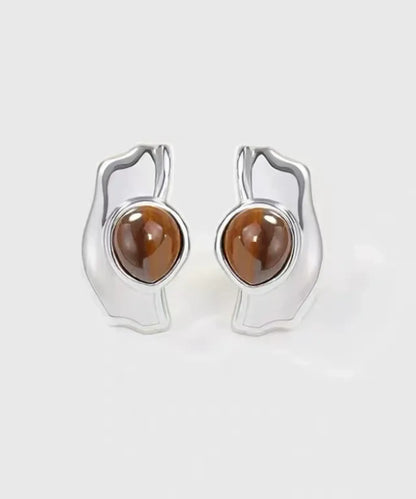 Boucles d'oreilles en bois Ondine Argent