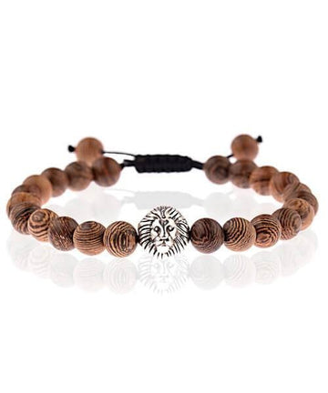 bracelet en bois Lion