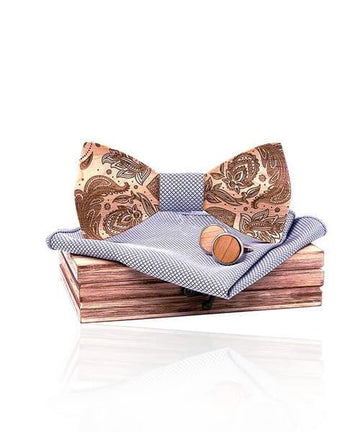 COFFRET NOEUD PAPILLON BOIS Borgia gris