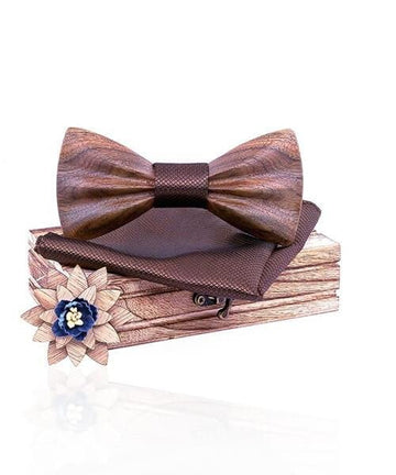 COFFRET NOEUD PAPILLON BOIS Caféier bordeaux