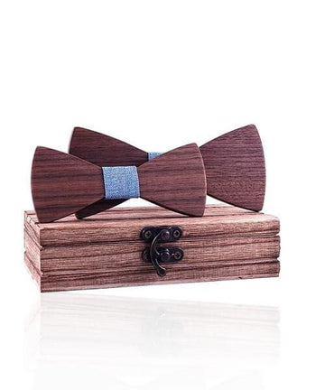 COFFRET NOEUD PAPILLON BOIS Cèdre bleu clair