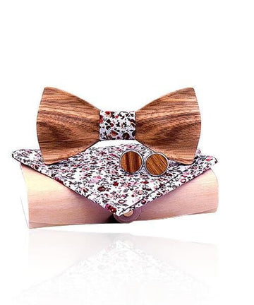 COFFRET NOEUD PAPILLON BOIS Érable fleuri