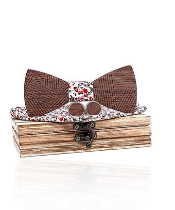 COFFRET NOEUD PAPILLON BOIS Filao fleuri