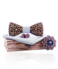 COFFRET NOEUD PAPILLON BOIS Fleur D'or monarque - Bois Eden
