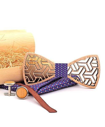 COFFRET NOEUD PAPILLON BOIS Fragon violet