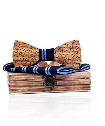 COFFRET NOEUD PAPILLON BOIS Gum bleu