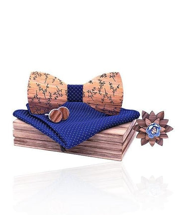 COFFRET NOEUD PAPILLON BOIS Halesia bleu