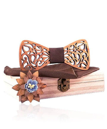 COFFRET NOEUD PAPILLON BOIS Idesia marron