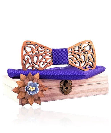 COFFRET NOEUD PAPILLON BOIS Idesia violet