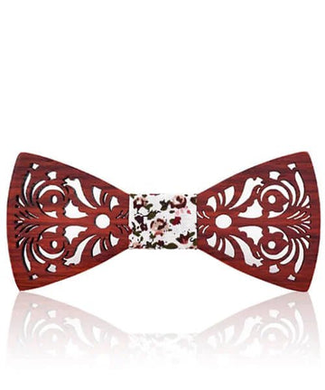 COFFRET NOEUD PAPILLON BOIS Kapur fleurs royal