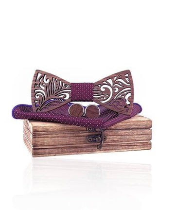 COFFRET NOEUD PAPILLON BOIS Mikus bordeau