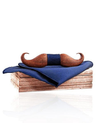 COFFRET NOEUD PAPILLON BOIS Mimosa bleu