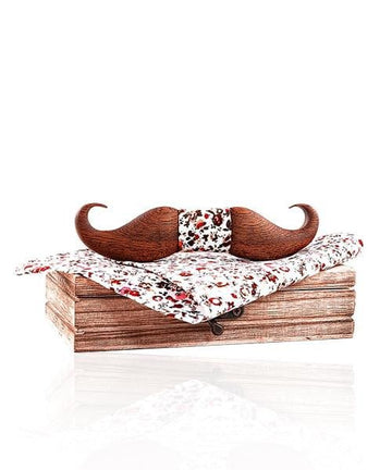 COFFRET NOEUD PAPILLON BOIS Mimosa fleuri