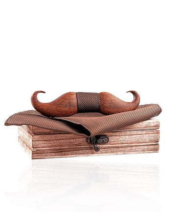 COFFRET NOEUD PAPILLON BOIS Mimosa marron