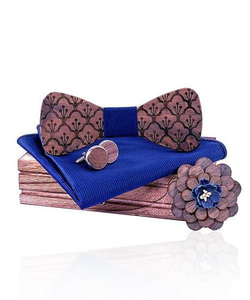 COFFRET NOEUD PAPILLON BOIS Neflier bleu