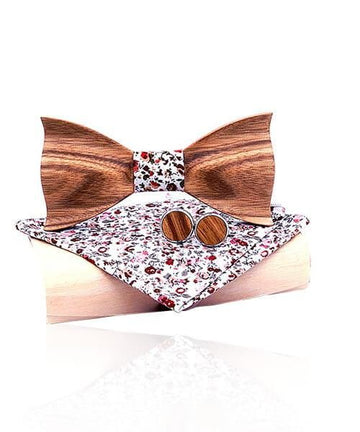 COFFRET NOEUD PAPILLON BOIS Oranger fleuri