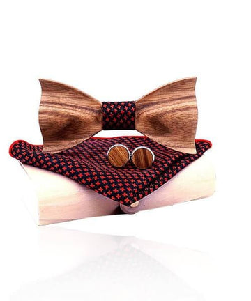 COFFRET NOEUD PAPILLON BOIS Oranger rouge